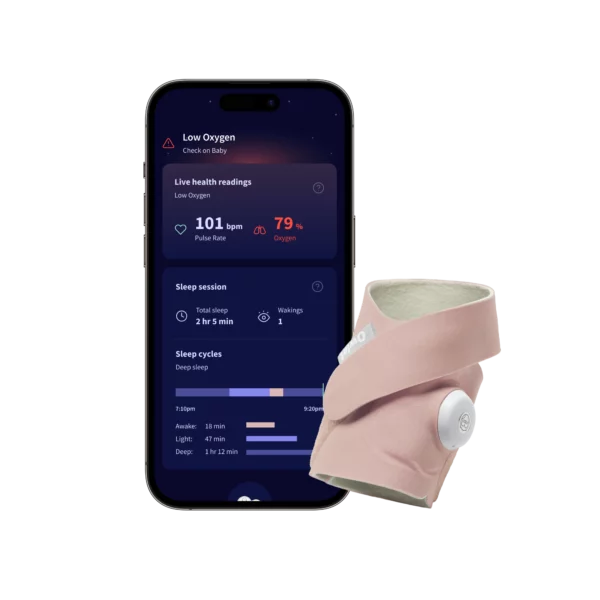 Owlet Dream Sock™ Akıllı Çorap - 0-18 ay (Gül Kurusu)