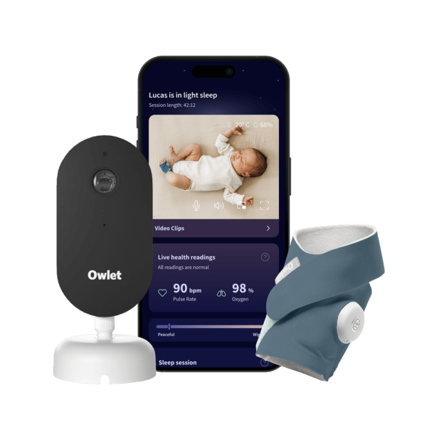 Owlet Dream Duo™ İkili Set– Dream Sock™ Akıllı Çorap (Gece Mavisi) & Owlet Dream Sight™ Kamera